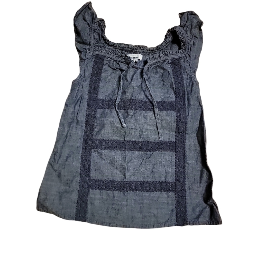 5/$25 Old Navy size small (6-7) blue peasant top